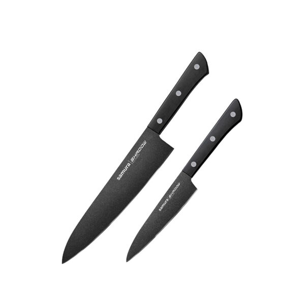 Набор из двух ножей «Samura Shadow» (black-coating покрытие – 21, 85 мм, ABS пластик) - SH-0210/K