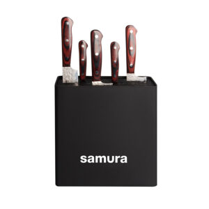 Универсальная подставка для ножей «Samura», 230*225*82 мм (черный пластик)